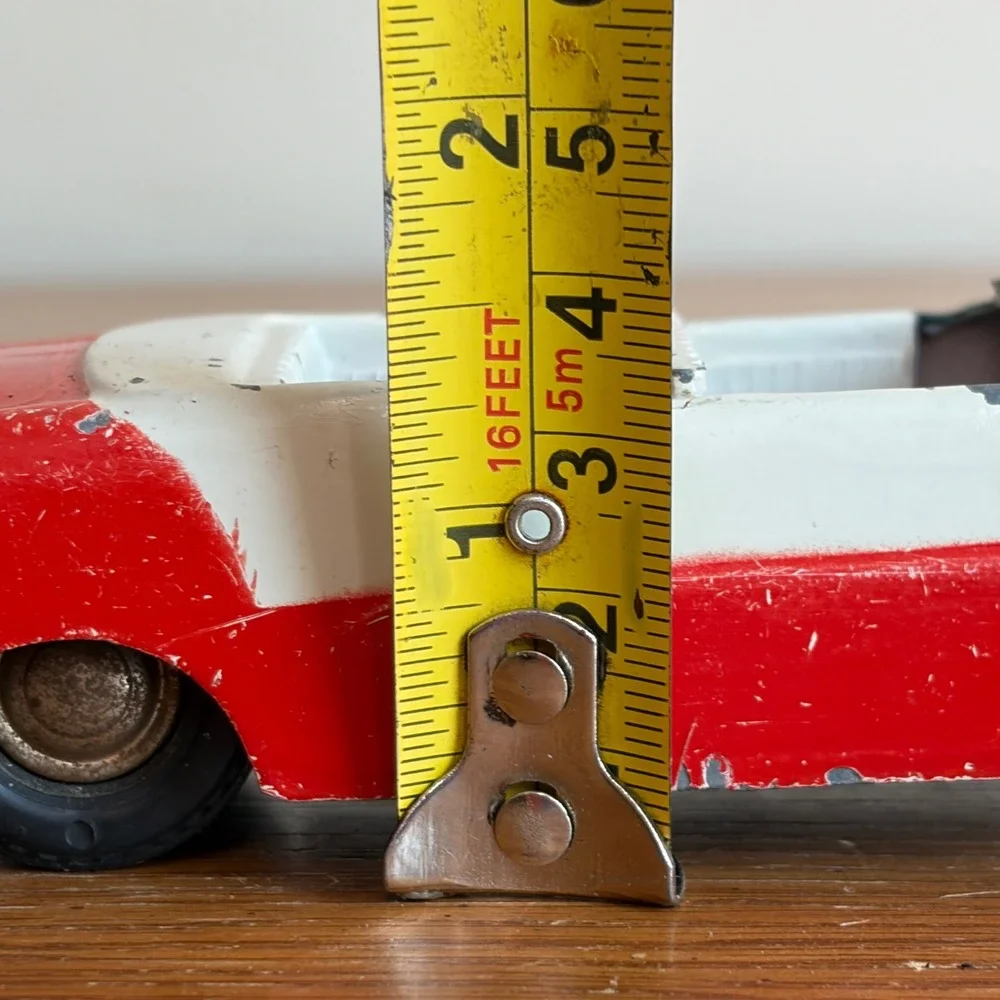 Vintage Renwal USA Diecast Metal Convertible Toy Car Red White 1950s Style